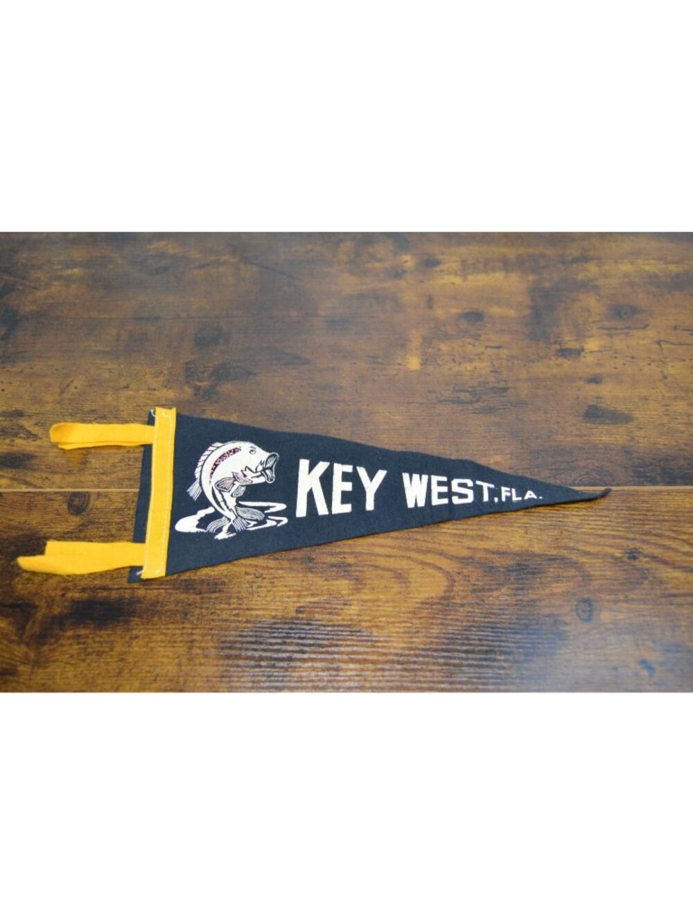 Vintage Key West Florida Felt Pennant With Fish Graphic 12 inches